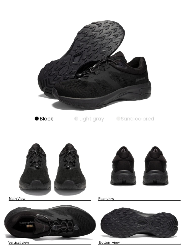 Baasploa Hiking Shoes Men Outdoor Waterproof Camping Resistant Non-Slip Sneakers Casual Lightweight Lace-Up Walking Shoes for Men