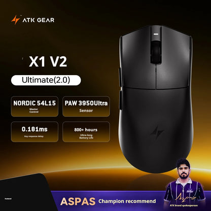 ATK X1 V2 Ultimate 2.0 mus trådløs Paw3950 ultralet 54g 750ips 0.163ms lav latenstid 650ips gamer nyt tilbehør gaver