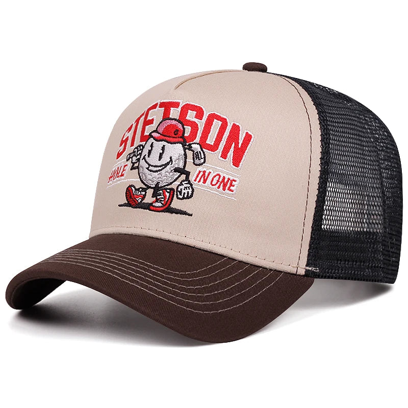 2025 Creative New Mesh Hat STETSON Snowman Truck Hat Outdoor Cycling Sunshade Skateboard Hat Daily Commuting Baseball Hat Unisex