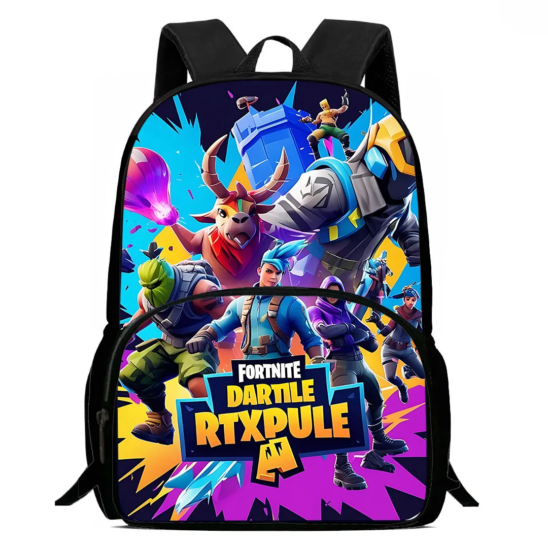 Класическа детска раница Fortnites за момчета и момичета, ученическа чанта, подарък за рожден ден, голям капацитет, за училище и къмпинг, издръжлива раница