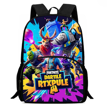 Класическа детска раница Fortnites за момчета и момичета, ученическа чанта, подарък за рожден ден, голям капацитет, за училище и къмпинг, издръжлива раница