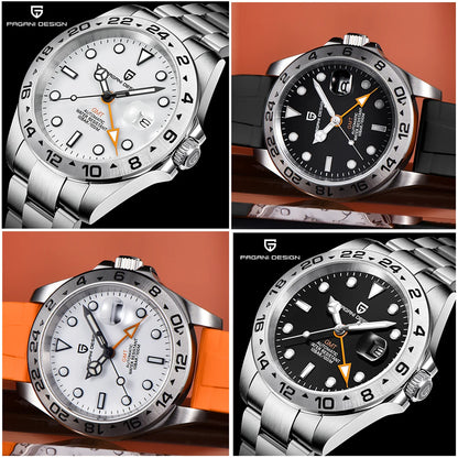 Pagani Design 2026 Nuevo reloj de buceo para hombre 42mm zafiro mecánico automático GMT 100m resistente al agua PD1682