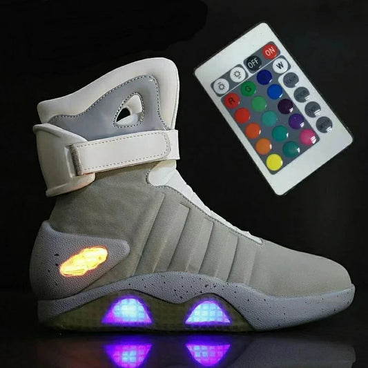 Men Remote Control Led Mag Shoes Fashion Light Up Sneakers Air Shoes Usb Recharging Shoes Back To The Future Boots 1989