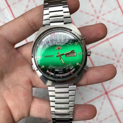 118A Store Orient automatic mechanical unisex watch with large rotating dial, fully functional stainless steel Japanese movement