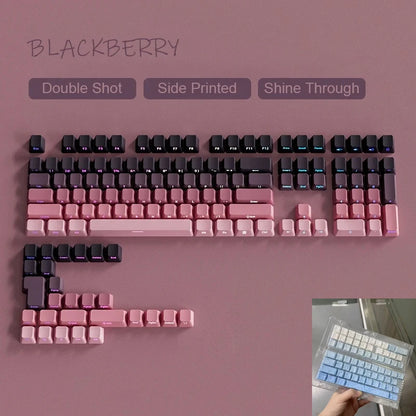 Nuovi keycap per tastiera meccanica da gaming 60/64/84/98/108 con switch MX, 135 tasti, profilo OEM, PBT, incisione laterale, sfumatura rosso e nero
