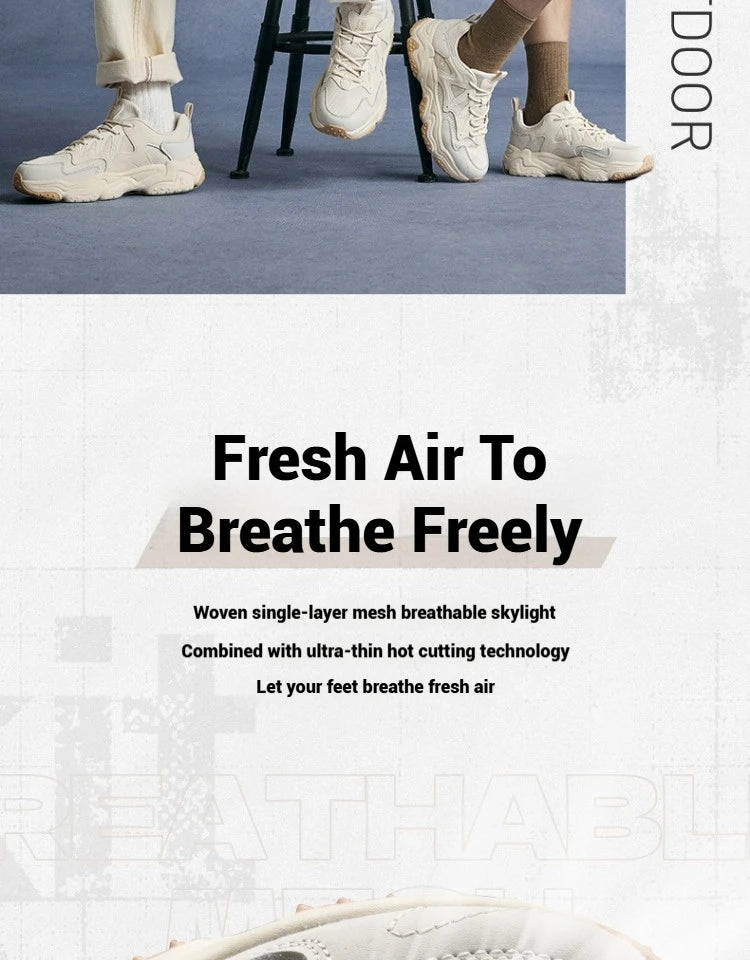 Xtep Casual Shoes 2025 Spring And Summer Lightweight Sports Shoes Thick Sole Fashionable Street Style Sneakers 875319320004