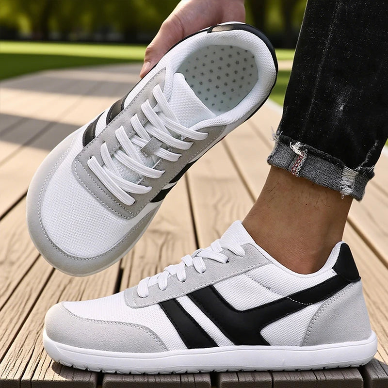 Men's tennis shoes with wide toe box, barefoot minimalist breathable comfortable outdoor walking shoes, sports casual blue shoes 2025