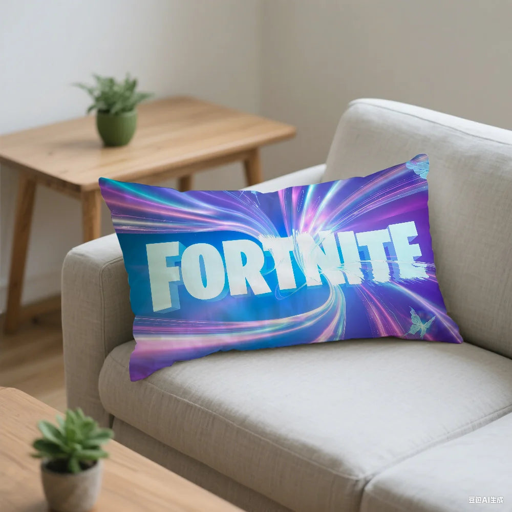 F-FORTNITE Game Logo Cushion Cover Rectangle Pillow Case Printing Bedside Sofa Room Home Decoration Pillowcase