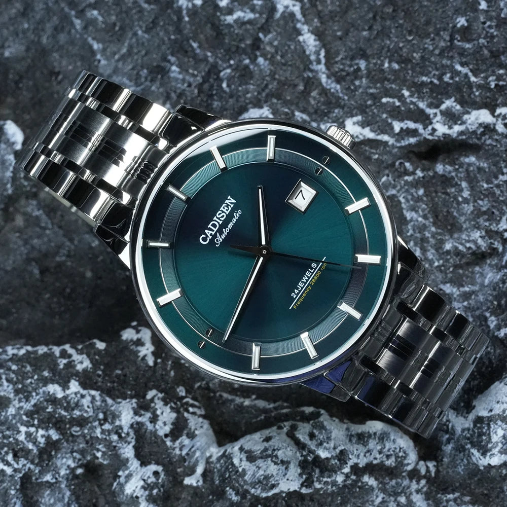 CADISEN Mechanical Wristwatches MIYOTA 9015 Movement Automatic Ultra-thin Watch Sapphire Waterproof Rose gold Business Watches