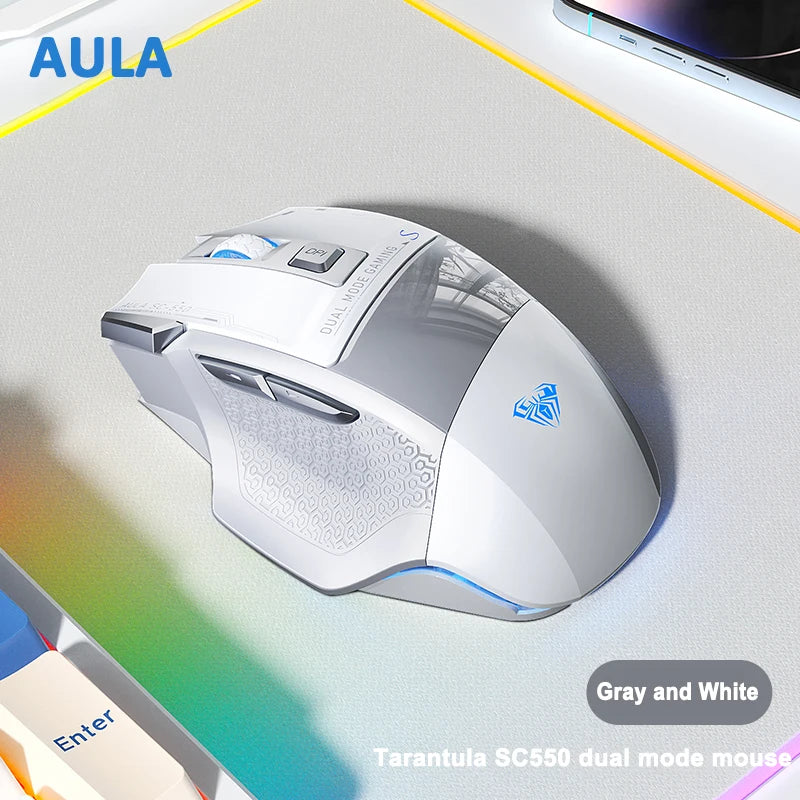 AULA SC550 Gaming-Maus 2.4G kabellose Makro-Maus RGB-Hintergrundbeleuchtung ergonomisches Design E-Sports-Maus PC-Zubehör