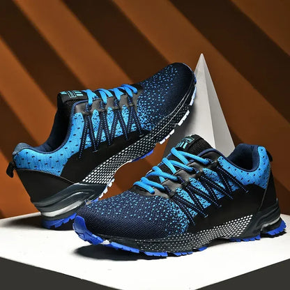 2025 Thick-Soled Sports Shoes Youth Mesh Breathable Running Shoes Trendy Spring Summer Korean Large Black and White Shoes Walk