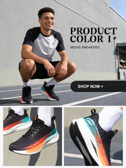 Baasploa Running Shoes Men Carbon Plate Professional Cushioning Anti-Slip Sneaker Female Casual Breathable Jogging Sports Shoes