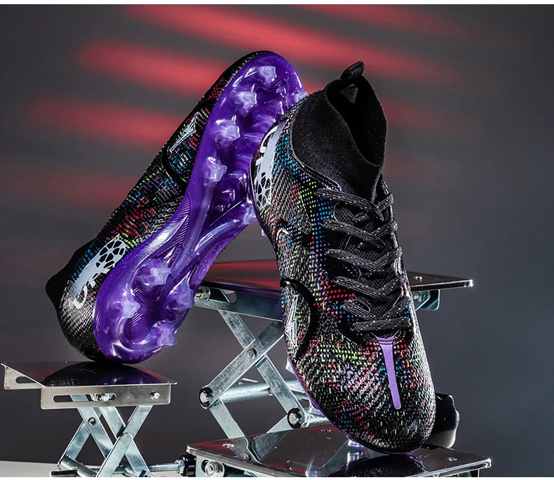 New Men's Football Boots Training Soccer Shoes Breathable Grass Cleats Match Long Spikes Indoor Sneakers Ultralight Drop Shipping