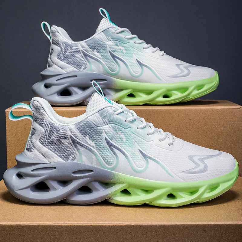 Men's Running Shoes Breathable Mesh Sports Shoes Cushioned Casual Sneakers Lightweight Comfortable Tennis Shoes Athletic Footwear
