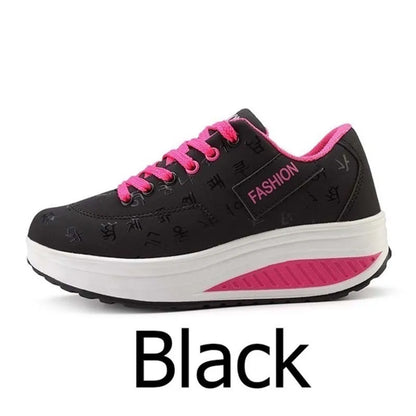Scarpe casual da donna outdoor con suola spessa, platform alla moda, taglia grande 42, fondo piatto, scarpe sportive per camminata e corsa