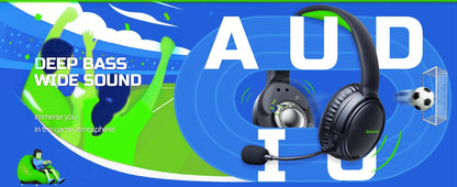 BINNUNE 2.4GHz Wireless Gaming Headphones BW02 with Flip Mic Bluetooth Headsets Gamer for Ps5/4,PC,Mac,Laptop,Computer