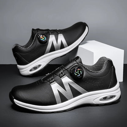 Zapatillas de golf para hombre con cámara de aire, deportivas para correr y conducir, transpirables, ligeras, cómodas, atléticas, antideslizantes y giratorias