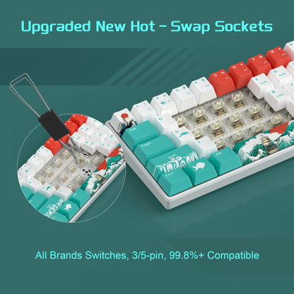 MageGee 60% mechanische Gaming-Tastatur, RGB, vollständig Hot-Swap-fähige Custom-Switches, 61 Tasten, Mini-Bürotastatur für Win/Mac-Laptop