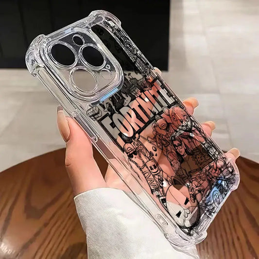 Fortnite Gaming-Handyhülle für Samsung Galaxy S26 S25 S24 S23 S22 S21 S20 Edge FE Ultra Plus 4G 5G – stoßfeste transparente TPU-Schutzhülle