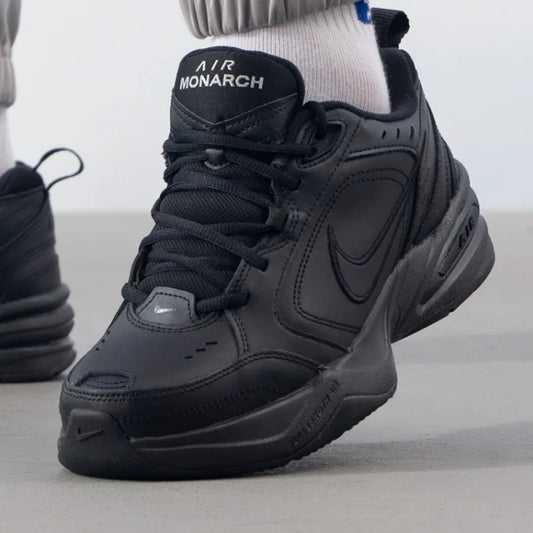 Nike Men's Air Monarch IV Black Triple Black Dad Shoes Running Sneakers 415445-001