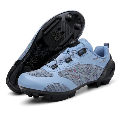 MTB Cycling Shoes for Men and Women T03 Purple Breathable Speed Self-Locking Road Cycling Sports Shoes Outdoor Racing Training Sneakers