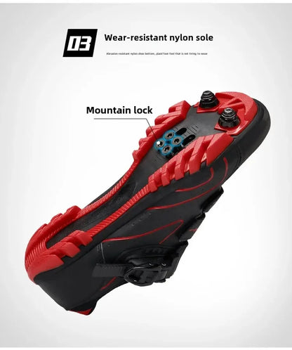 Unisex Hard Sole Cycling Shoes – 4-Season Road Bike Lock Pedal Shoes for MTB Outdoor Sports