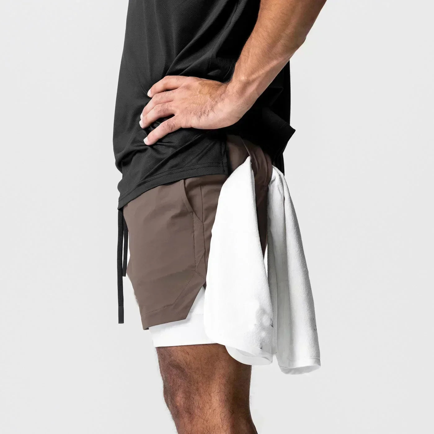 Pantaloncini da palestra da uomo Anime Demon Slayer ad asciugatura rapida, pantaloncini doppio strato 2 in 1, sportswear Y2K estate 2026, streetwear traspirante