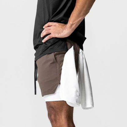 Pantaloncini da palestra da uomo Anime Demon Slayer ad asciugatura rapida, pantaloncini doppio strato 2 in 1, sportswear Y2K estate 2026, streetwear traspirante