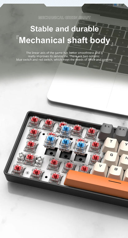 K61 60% Mechanical Keyboard Wired RGB, 61 Keys Mini Gaming Keyboard, Phantom RGB, Red/Blue Switch, Ergonomic, Portable for Gamer