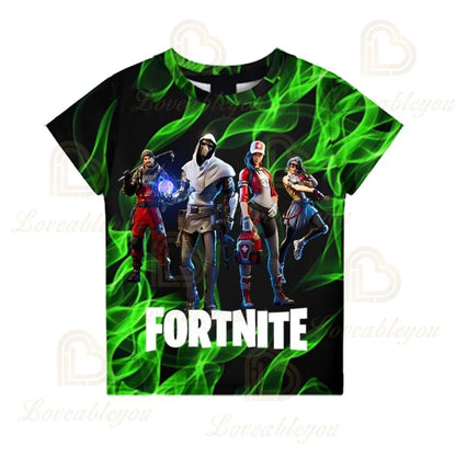 Battle-Royale-T-Shirt Fortnite Victory, T-Shirt für Kinder, Oberteile für Mädchen und Jungen, Harajuku-Shirts, Kinderkleidung 3D, 2025 NEUES DESIGN