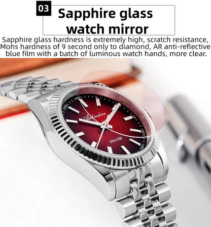 Orologio da uomo ADDIESDIVE AD2073 nuovo, vetro zaffiro, 36mm, VH31, quadrante sunburst, quarzo, impermeabile 10Bar, da immersione, luminoso