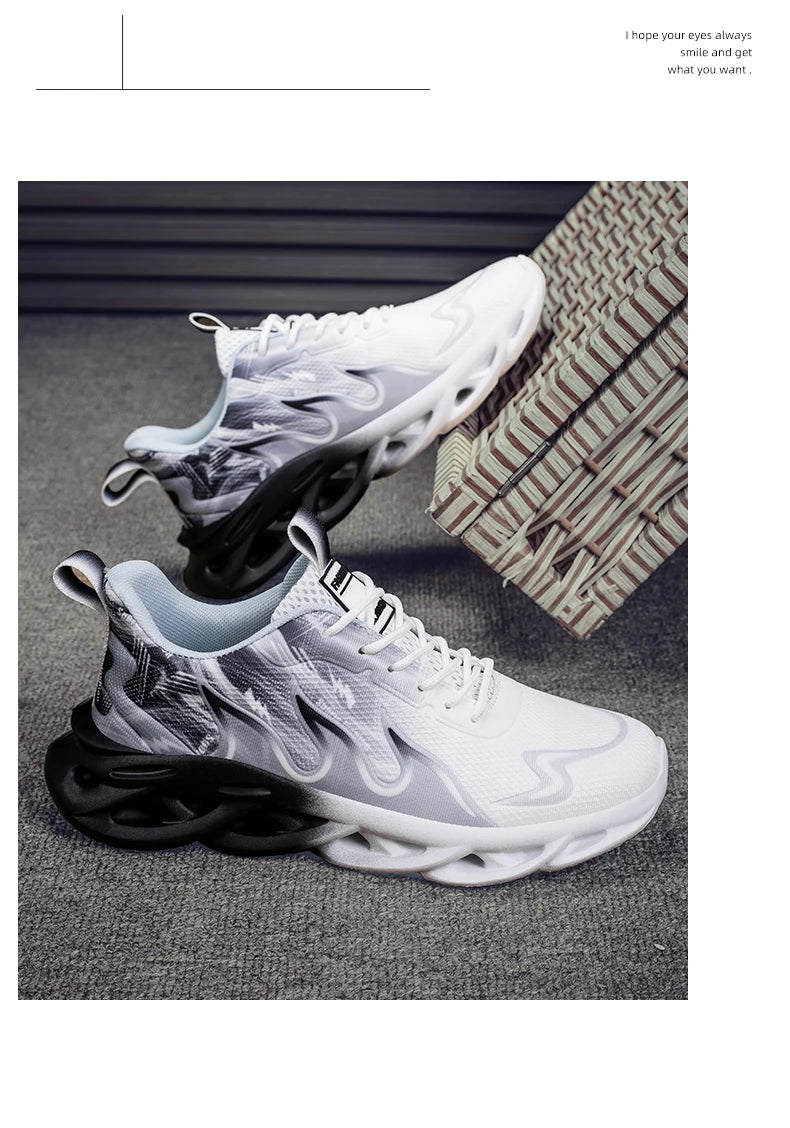 Men's Running Shoes Breathable Mesh Sports Shoes Cushioned Casual Sneakers Lightweight Comfortable Tennis Shoes Athletic Footwear