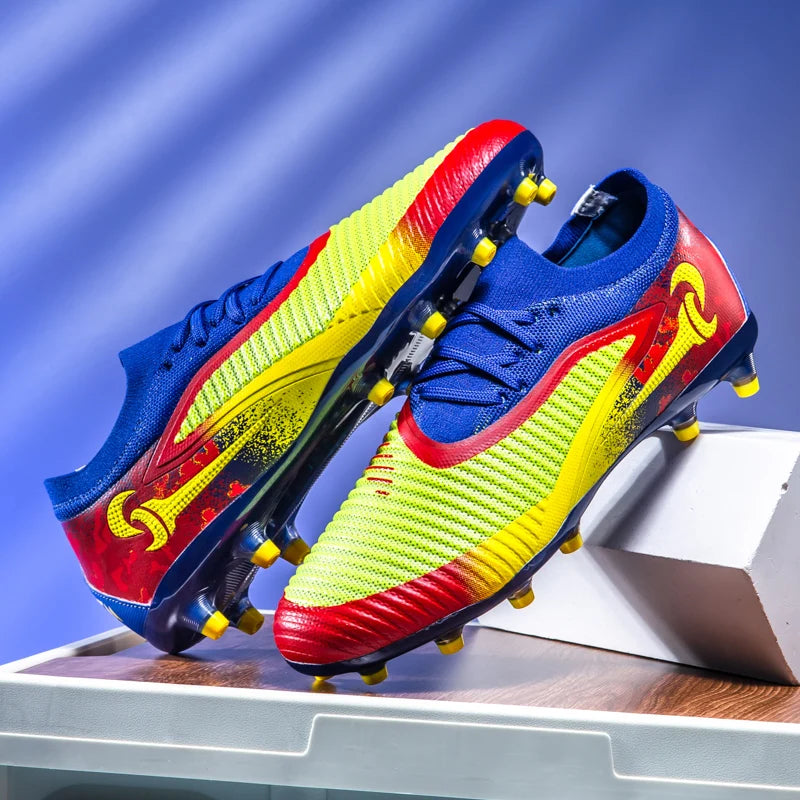 New Men Football Boots Outdoor Sport Boys Long Spikes Non Slip Breathable Match Training Cleats Soccer Shoes Adult Comfortable
