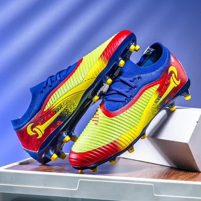 New Men Football Boots Outdoor Sport Boys Long Spikes Non Slip Breathable Match Training Cleats Soccer Shoes Adult Comfortable