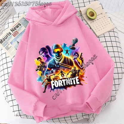 Abrigos con capucha para niños Fortnites, sudaderas anime Fortress Night, sudaderas con capucha de juego para primavera y otoño, ropa deportiva infantil, regalo