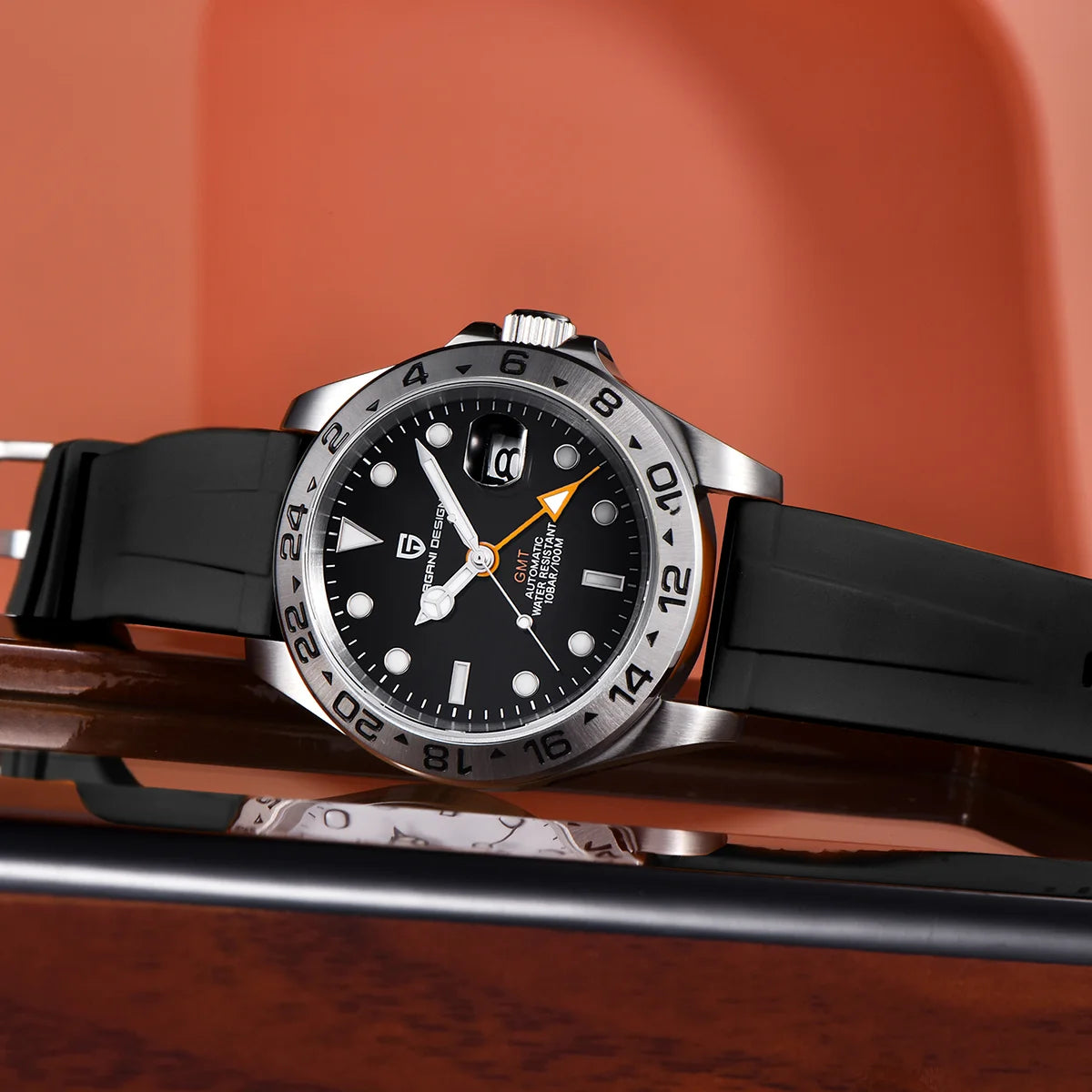 Pagani Design 2026 Nuevo reloj de buceo para hombre 42mm zafiro mecánico automático GMT 100m resistente al agua PD1682