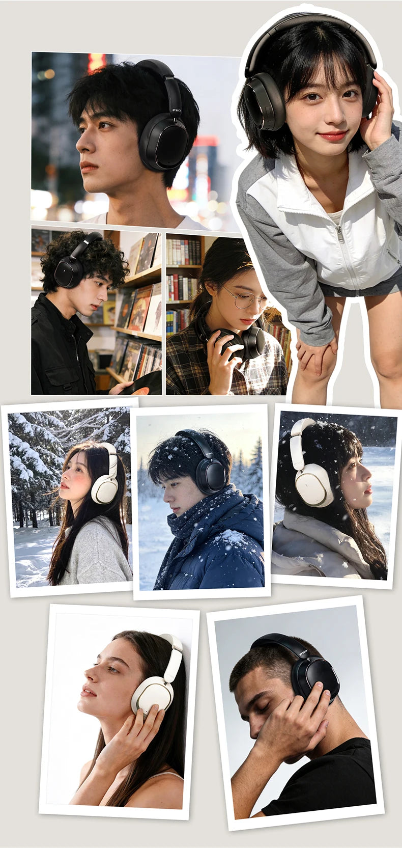 FiiO EH13 Wireless Noise Cancelling Headphones, Hybrid ANC Bluetooth Over-Ear Headphones, 45H Playtime, Headphones for Travel/Game