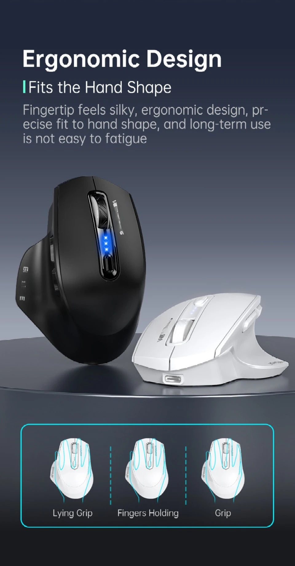 Mouse USB cablato con retroilluminazione RGB, silenzioso, ergonomico e DPI regolabile per desktop, laptop, PC, ufficio, gaming, casa e uso quotidiano al lavoro