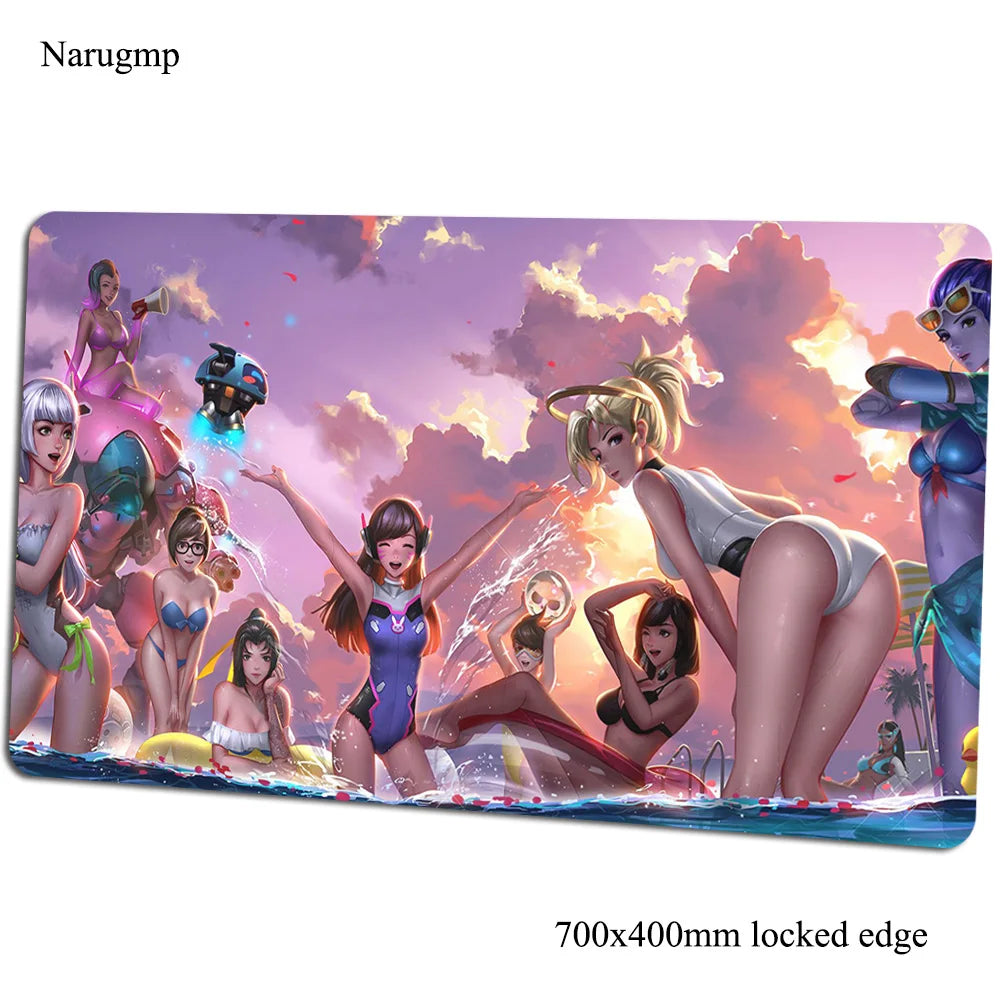 Tappetino mouse Overwatch 700x400x3mm, tappetino gaming anime con personalità per ufficio e notebook, tappetino da scrivania, regalo per ragazzo, pad mouse per giochi PC gamer