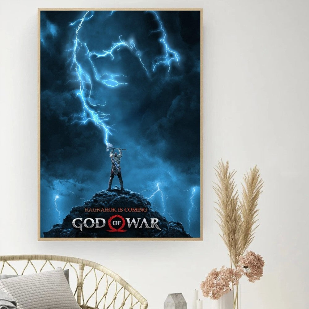 Game God Of War Poster DIY Vintage Movie Poster Wall Art Painting Study Stickers Small Szie Wall Painting