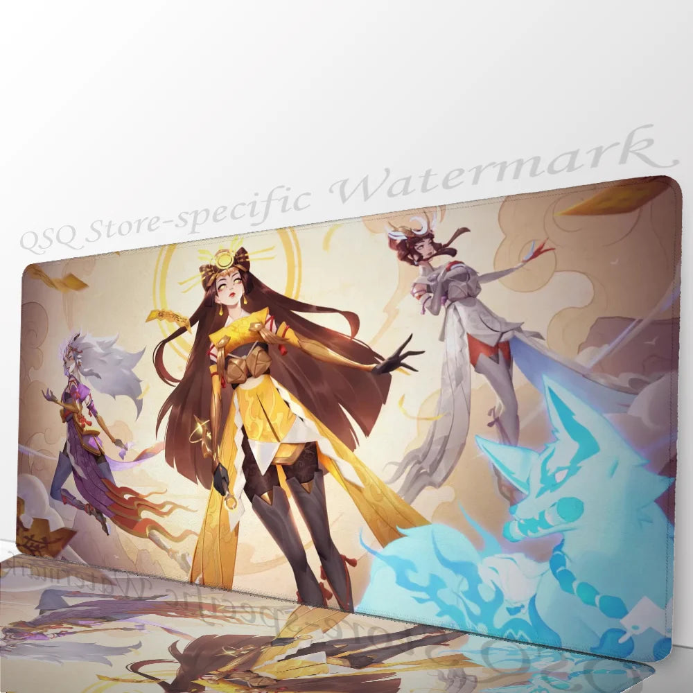 Tappetino mouse Amaterasu Kiriko Overwatch, tappetino da scrivania con base, accessori gaming Prime Gaming, tappetino XXL per tastiera con imbottitura