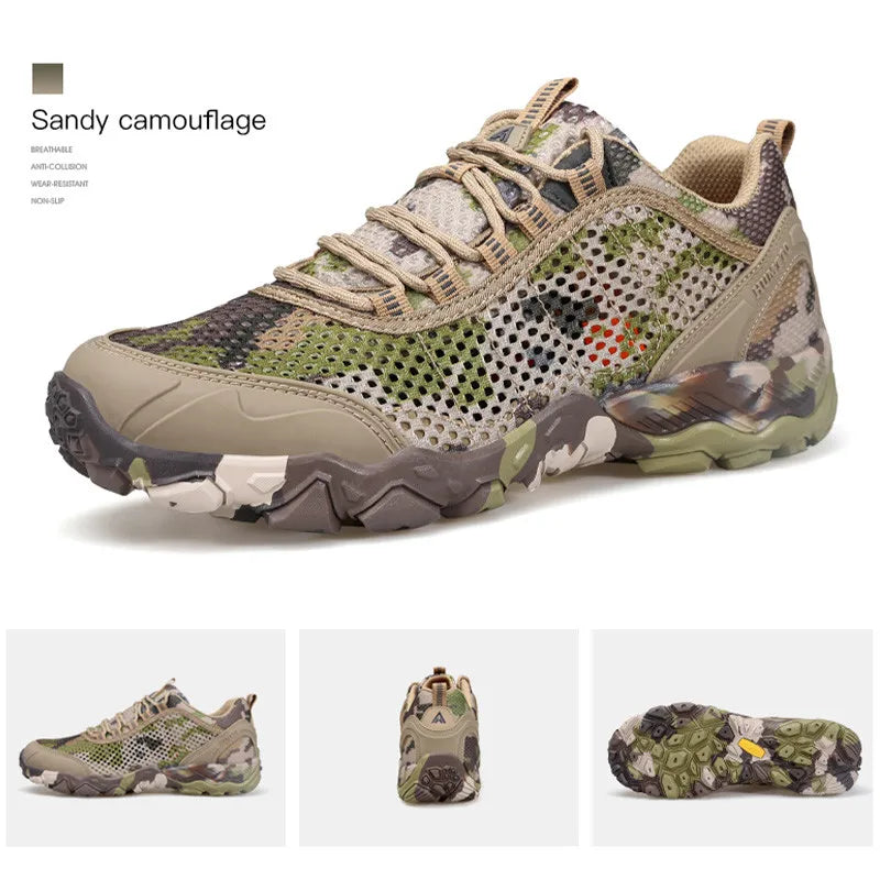 HUMTTO Outdoor Hiking Trekking Mountain Sports Shoes for Men, Camping, Hunting, Walking, Breathable Cushioned Non-Slip Sneakers