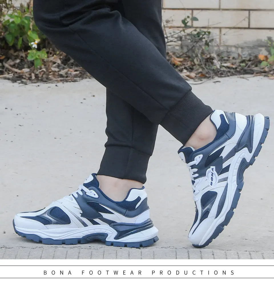 BONA  New Designers Breathable Road Running Shoes Casual Shoes Man Athletic Walking Footwea Men Outdoor Jogging r Mansculino