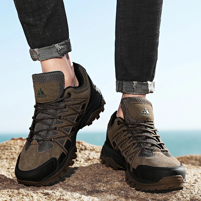 HIKEUP Scarpe outdoor da uomo per escursionismo, sport e tempo libero, scarponcini da trekking in montagna e campeggio, sneaker antiscivolo e resistenti all’usura