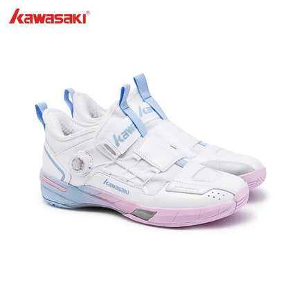 Kawasaki CROSS SPACE MID 2.0 Badminton Shoes Upgraded Shock-Absorbing Auto Knob Professional Sport Shoes Men 2024 New