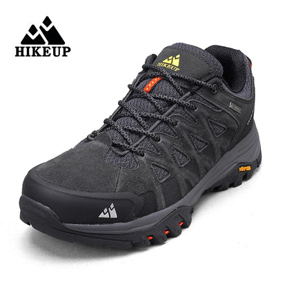 HIKEUP New Arrival Men's Hiking Shoes Breathable Lace Up Trekking Male Cushioning Outdoor Climbing Tourism Sneakers for Men