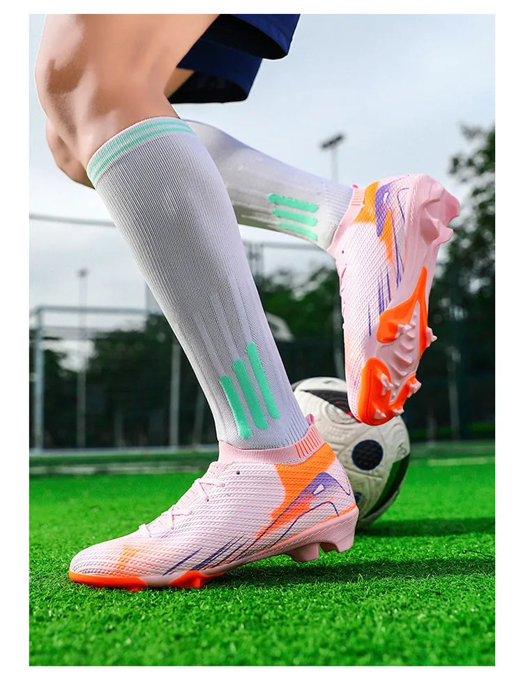 Professional Men's Outdoor FG Football Shoes, Durable Comfortable Training Shoes for Adults and Teenagers, Non-slip Soccer Shoes