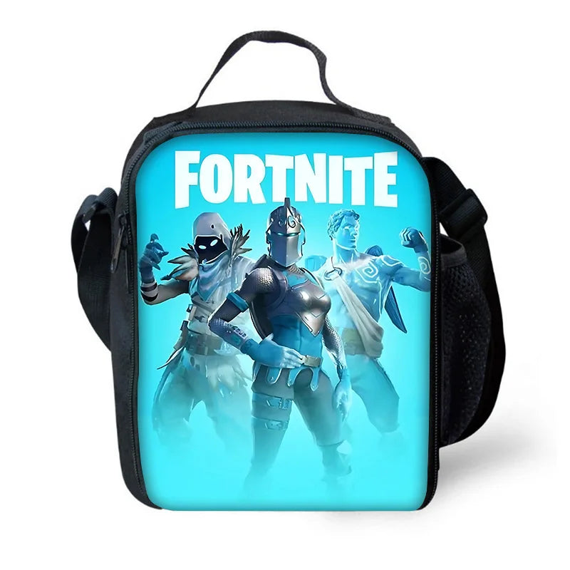 Isolierte Lunchbox für Kinder, großes Fassungsvermögen, Hot-Game-F-FortniteS-Tasche für Jungen, Mädchen und Schüler, für Outdoor-Picknick, wiederverwendbare Thermo-Kühltasche
