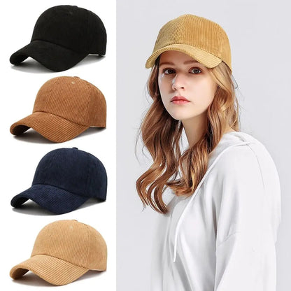 Unisex Corduroy Corduroy Baseball Cap Adjustable Sun Hat Hip Hop Cap Men