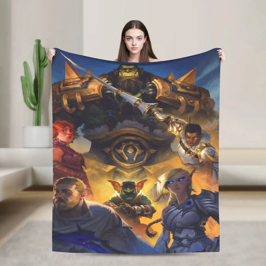 WOW World of Warcraft flanelinis pledas žiemai, minkštas ir šiltas užklotas vaikams, lauko pramogoms, originali lovatiesė, sofos ir lovos užtiesalas